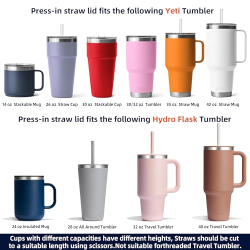 30 oz Flip Straw Lid for YETI 30/32 oz Tumbler,Yeti 26/35/42 oz Straw Mug, Straw Lid for YETI Rambler Drinkware, Shatter-Proof and Dishwasher Safe, Black