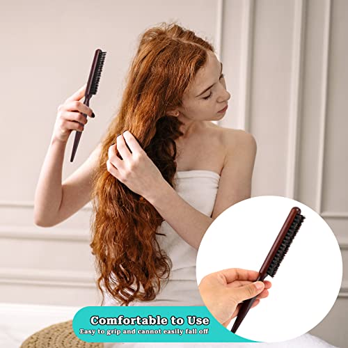 Sliverdew Boar Bristle Styling Brush with Wooden Rat Tail Handle