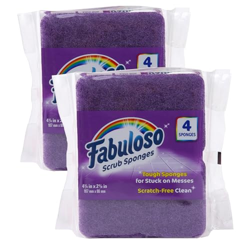 Fabuloso Scratch-Free Cellulose Kitchen Dish Sponges - Purple, 8 Count