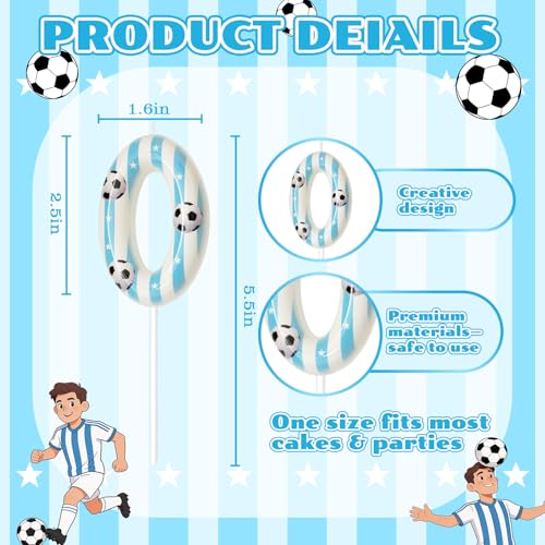 Soccer Birthday Candles - Number 0 Cake Decoration Supplies
