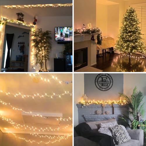Warm White Christmas Lights Set - 50 Mini Incandescent String Lights, 13ft, Indoor Outdoor, White Wire, UL Certified - Variation: ClearWhite / 50 Count