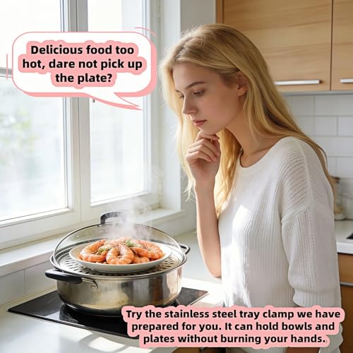 Heat-Resistant Silicone Tongs - 2-Pack Non-Slip Bowl Grippers