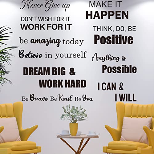 10 PCS Inspirational Wall Stickers - Motivational Quote Decals for Home & Office