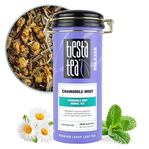 Tiesta Tea Chamomile Mint Herbal Loose Leaf Tea - 50 Cup Reusable Tin