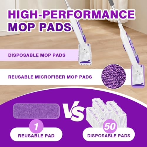 HOMEXCEL Microfiber Mop Pads for Swiffer PowerMop 4 Pack - Washable & Reusable