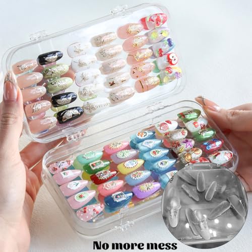 Press-On Nail Organizer Case - Clear Portable Storage for 40 Sets