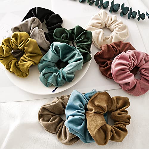 Large Velvet Hair Scrunchies 3 Pcs Stretchy Hair Ties for Women