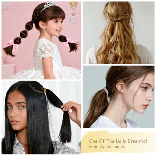 100PCS Seamless Cotton Hair Ties & Ponytail Holders, No-Damage Elastic Bands