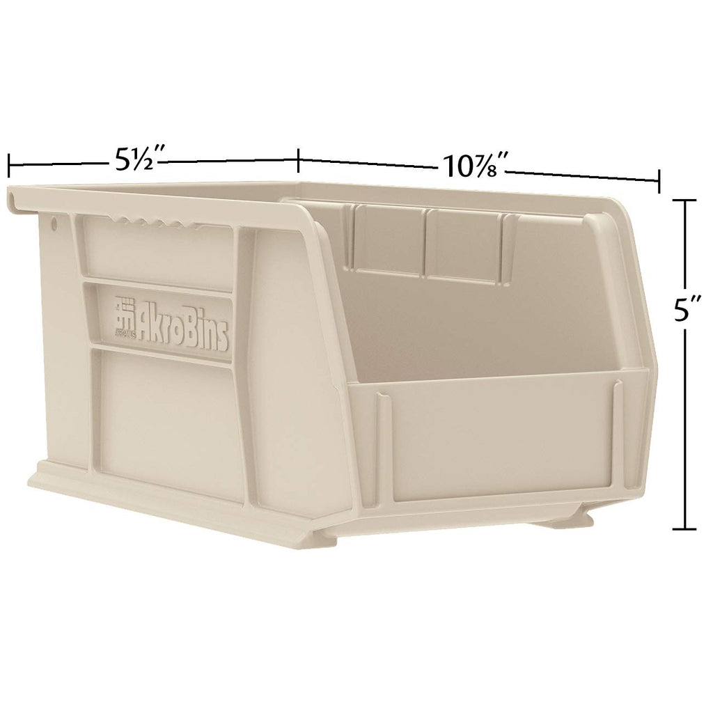 Akro-Mils 30230 AkroBins Plastic Storage Bins, Space-Saving Stackable Bins for Garage, Pantry, Craft Organization, 10.5 "L x 5.5 "W x 5"H, Blue, 12-Pack
