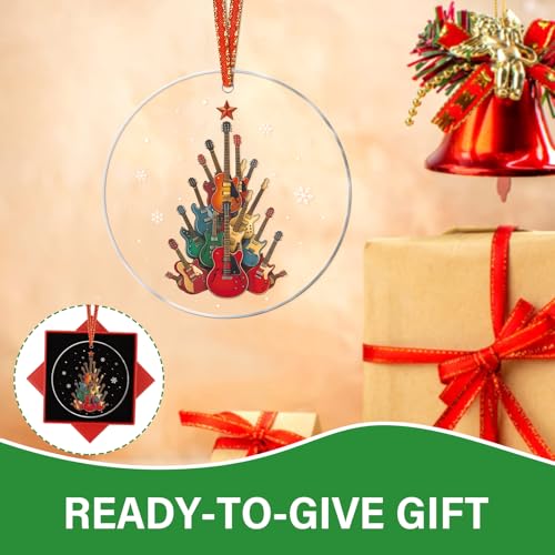 Guitar Christmas Ornaments 2025 - Acrylic Guitar Tree Decor