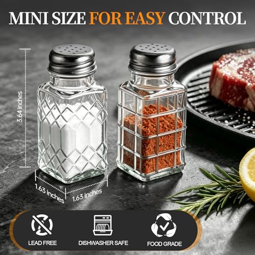 Supercenter 2-Piece Glass Salt and Pepper Shaker Set with Stainless Lids