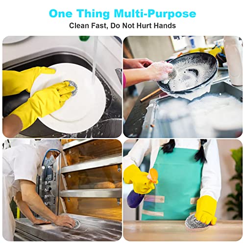 VOPTON 15-Pack Stainless Steel Wool Scrubbers - Heavy Duty Kitchen Scouring Pads
