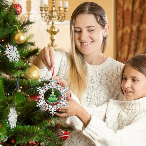 Large Silver Snowflake Ornament 2024 Christmas Tree Decor Hanging Keepsake