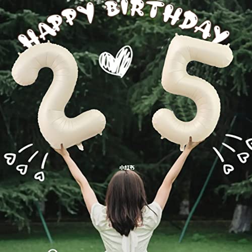 40 Inch Cream White Number 50 Foil Balloon for 50th Birthday Party