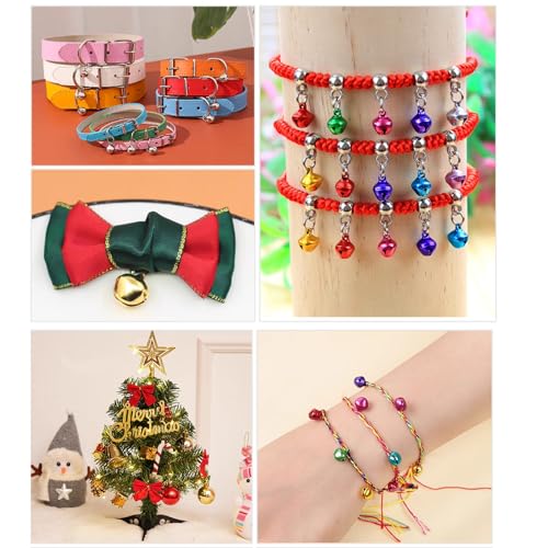 ROYHOO 200PCS Multi-Color Jingle Bells for Christmas Crafts