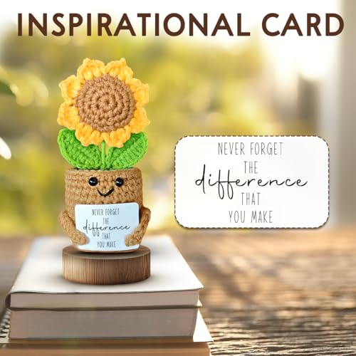 Mini Sunflower Crochet Gift - Handmade Farewell Gift for Women