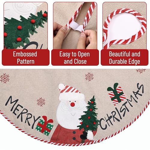 Mr. Pen Christmas Tree Skirt 48 Inch Burlap Holiday Decor