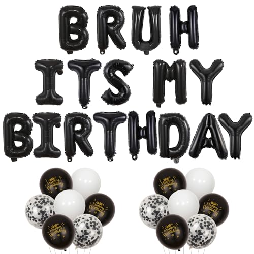 Bruh Its My Birthday Party Decorations Banner and Balloons Set for Teen Boys