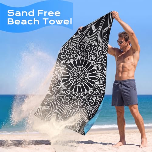 Genovega Oversized Microfiber Beach Towel - Quick Dry, Sandproof & Compact