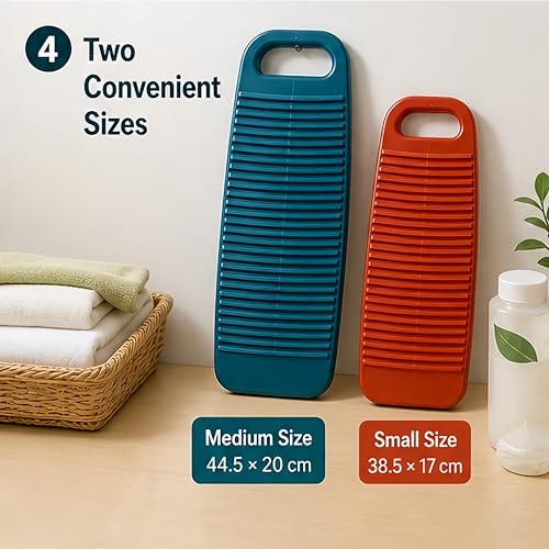 Cansybil Blue Non-Slip Laundry Washboard for Hand Washing - Small