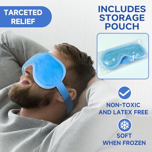AiricePac Reusable Gel Cold Eye Mask for Puffy Eyes, Migraines and Dark Circles