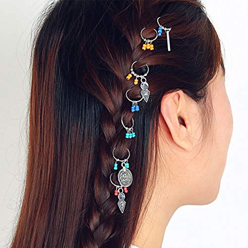 Metal Hair Braid Rings & Hoops for Dreadlocks (200 Pack, Gold & Silver)