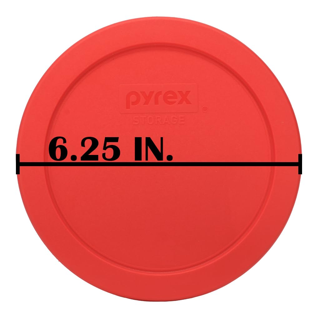 Pyrex 7201-PC 4 Cup Red Food Storage Replacement Lid (2-Pack) - Made in USA