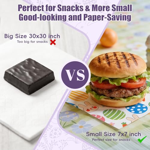 100 Wax Paper Sheets 7x7 Inch - Non-Stick Deli Paper for Food