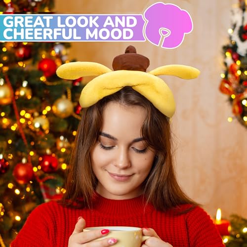 LIBERHAUS Plush Bear Ears Headband – Kawaii Yellow Spa & Makeup Hair Band