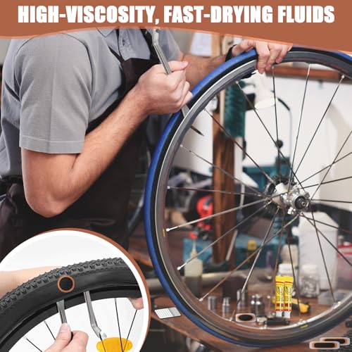 40PCS Bike Tire Repair Kit Vulcanizing Patches Metal Rasp Bicycle Inner Flat Tube Patch Kit for Mountain MTB Motorcycle BMX Road Cyclingwith Portable Storage Box