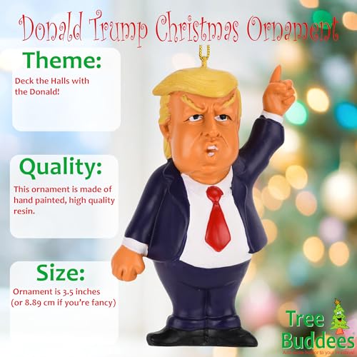 Funny Donald Trump Christmas Ornament - Make Your Tree Great Again - 3.5 Inch Holiday Decor