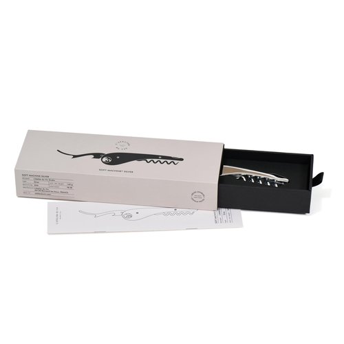 L'Atelier du Vin – Soft Machine Silver – Sommelier Corkscrew in Polished Stainless Steel – Professional Tasting Tool with Foil Cutter and Integrated Bottle Opener