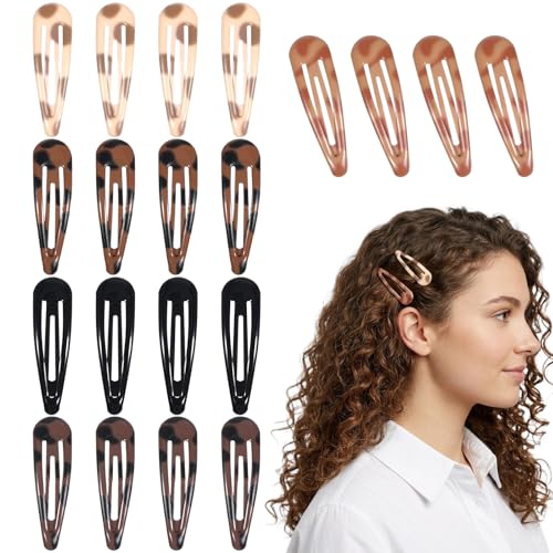 Matwsec Snap Hair Clips for Women 20PCS Small Water Drop Barrettes No Slip