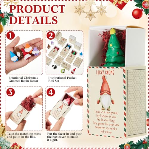 Wonderjune Christmas Coworker Gifts Set - 18 Mini Gnomes & Holiday Boxes (Variation of THIS listing)