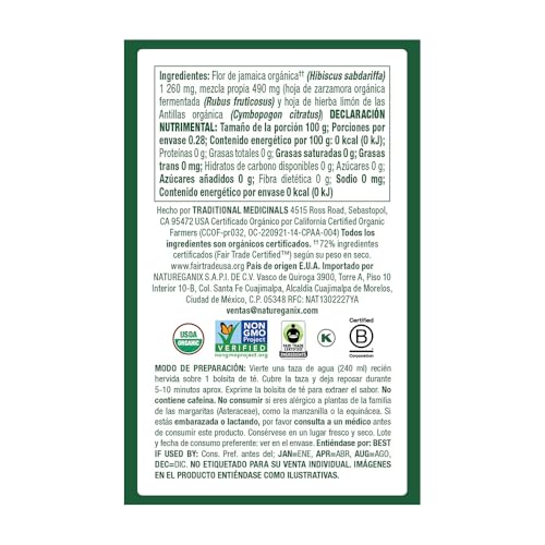 Organic Hibiscus Tea - Supports Heart Health - 16 Count (Pack of 2)