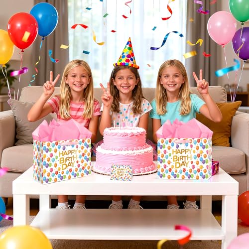 Colorful Balloon Gift Bag with Tissue Paper & Card | Happy Birthday