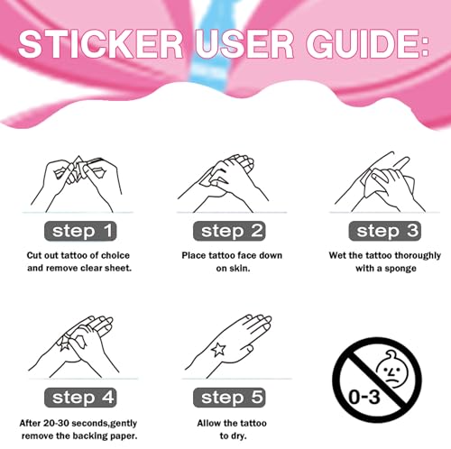 Princess Temporary Tattoos for Kids - 8 Sheets Cartoon Party Favors