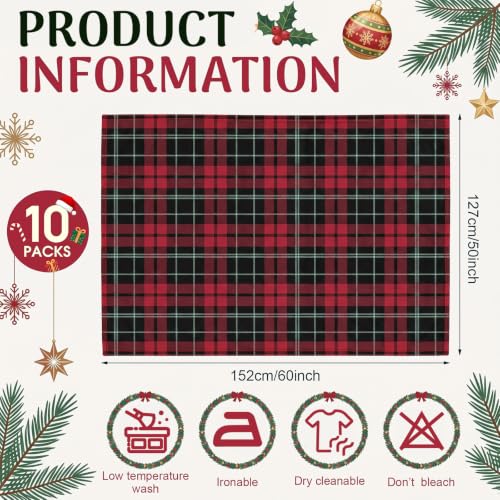Christmas Plaid Throw Blankets Bulk Set - Red and Green, 50x60 Inches