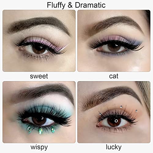 Obeya 10 Pairs False Eyelashes Fluffy Wispy Faux Mink Multipack