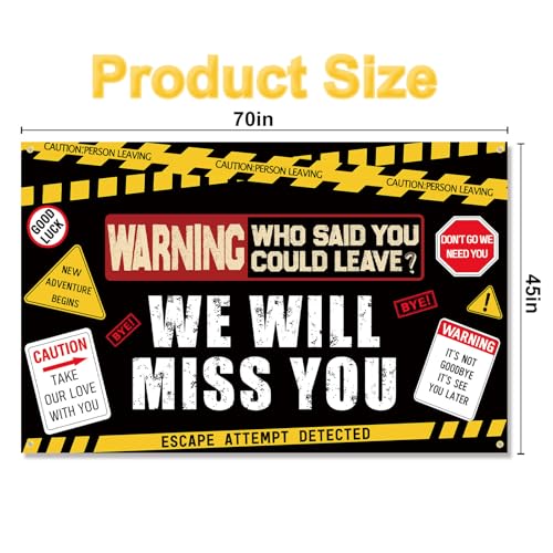 Ushinemi Farewell Party Banner - Funny Going Away Retirement Sign, 71x45in