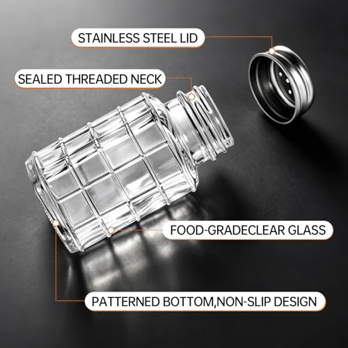 Supercenter 2-Piece Glass Salt and Pepper Shaker Set with Stainless Lids