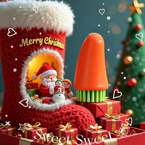 Ergonomic Vegetable Cleaning Brush | Fun Carrot Design, Food Safe