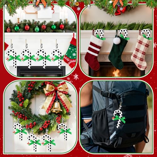 Soccer Candy Cane Ornament - Wooden Easter Decoration for Fans