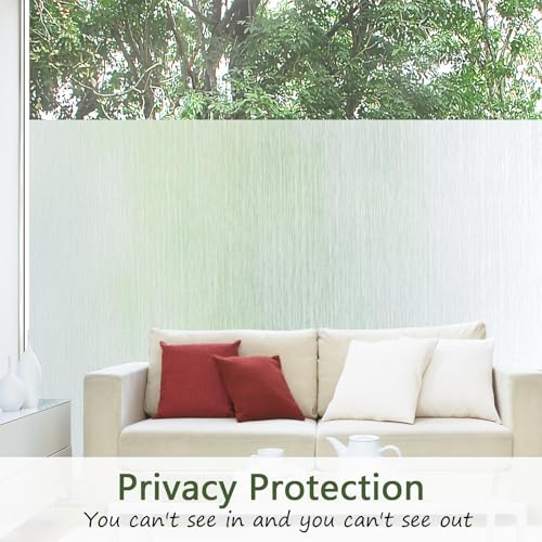 Deabevn Frosted Glass Window Privacy Film, Static Cling 17.5" x 78.7"