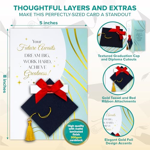 Gold Foil Graduation Money Holder Card with Tassel & Stickers