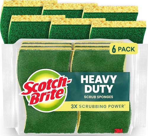 Scotch-Brite Heavy Duty Scrub Sponge - 6 Pack for Tough Cleaning