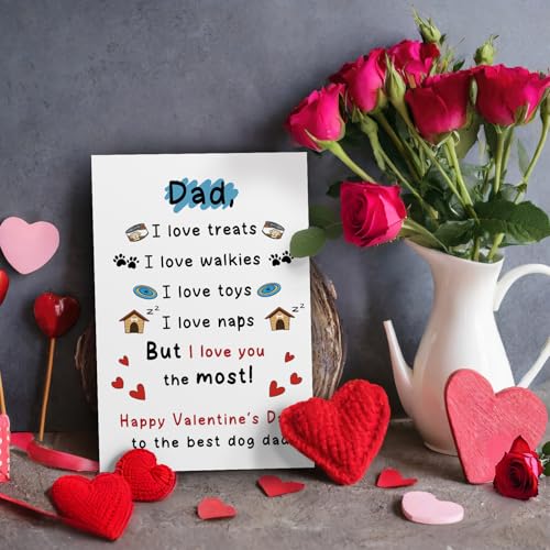 Funny Dog Dad Valentine's Day Card - Cute Gift from Dogs