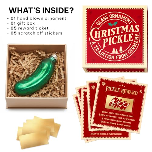 Christmas Pickle Ornament - German Glass Holiday Tree Decoration
