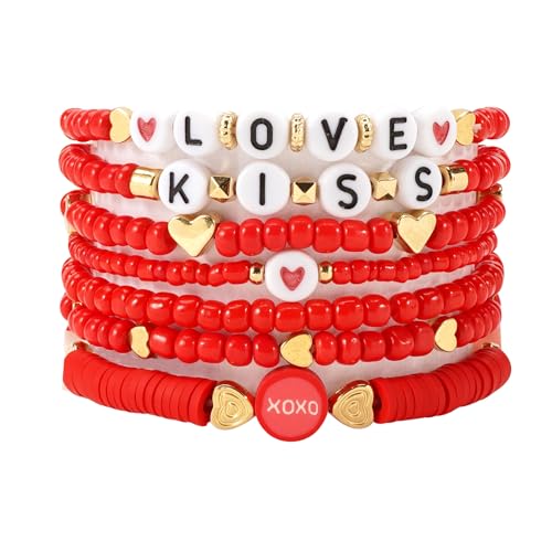 USA Flag Heishi Bracelets - Valentine's Day, St. Patrick's & More