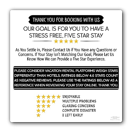 White Airbnb Review Fridge Magnet - 5.5 x 5.5 Inches with Stickers, Hosts & Guests